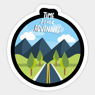 Time for Adventure Explore the world travel lover summer holidays vacation Sticker